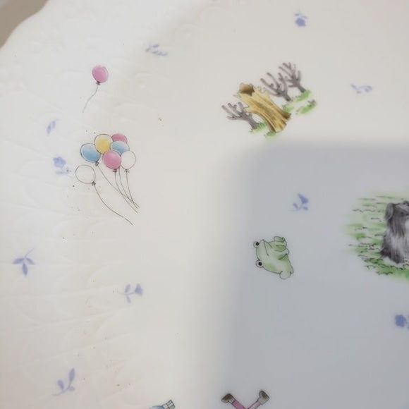 Made in Japan Narumi White Embossed Children Serving Plate Dessert Platter - Picture 3 of 11